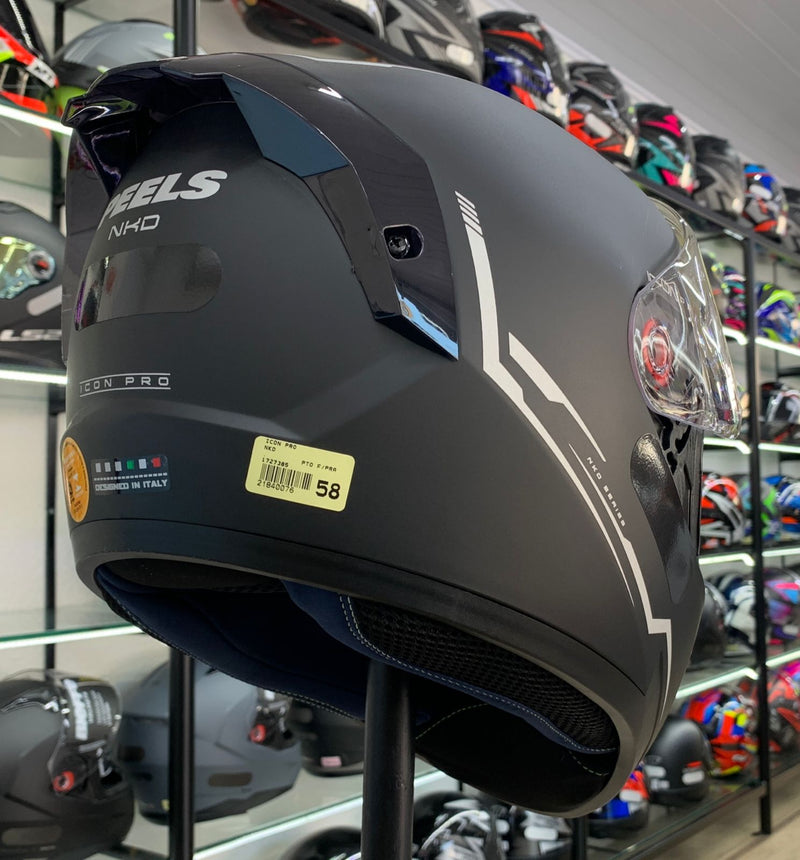CAPACETE PEELS ICON PRO NDK PRETO FOSCO PRATA