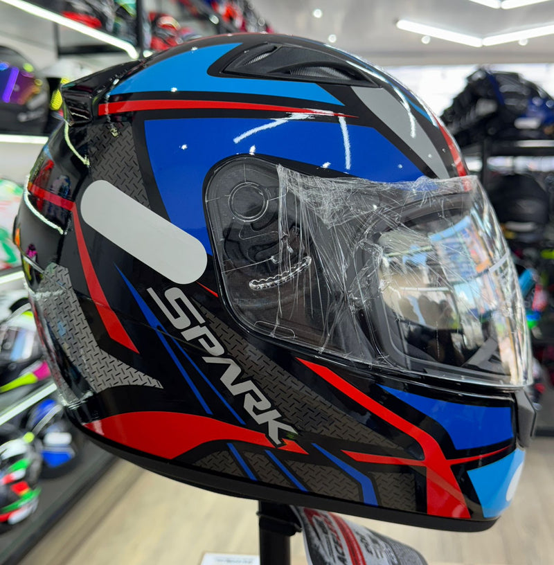 Capacete EBF Spark Spider Vermeho, azul e cinza