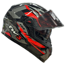 CAPACETE FW3 GTX FOX GRAFITE COM VERMELHO