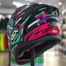 Capacete Sportivo ASX CITY ARROW PRETO TIFANY ROXO