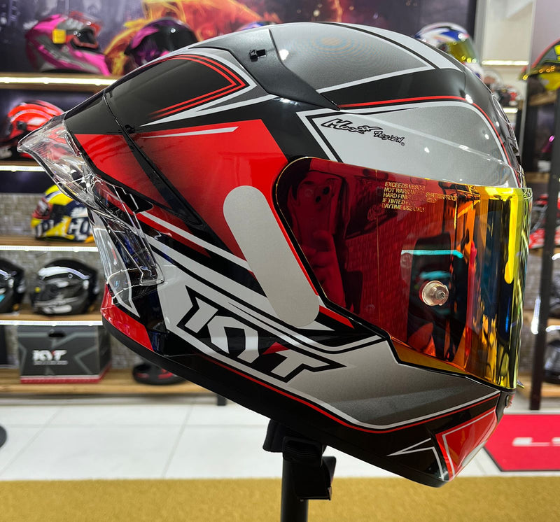 Capacete KYT TT COURSE Tourist Red Fluo