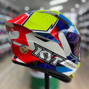 Capacete KYT TT COURSE XAVI FORES CROSSOVER BLUE/RED/YELLOW