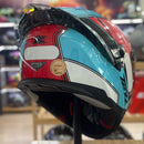Capacete TEXX RAPTOR HORNET AZUL VERMELHO BRANCO