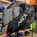CAPACETE ASX DRAKEN THUNDER PRETO CINZA VERMELHO