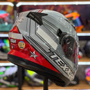 CAPACETE TEXX STRIKE SUPERSTAR CINZA VERM BRANC