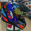 Capacete ASX CITY SV DIAGON PRETO AZUL VERMELHO