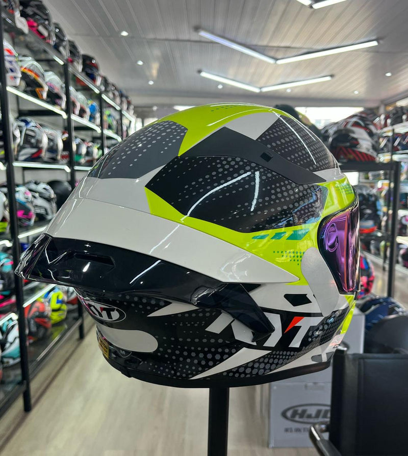 Capacete KYT  TT COURSE GEAR BLACK YELLOW aerofolio+ Viseira