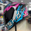 CAPACETE TEXX RAPTOR GENESIS AZUL ROSA E BRANCO