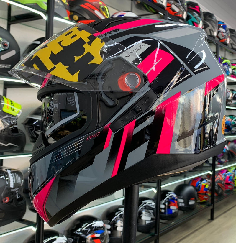CAPACETE BIEFFE B-40 VTOUR CZ MOON/PINK
