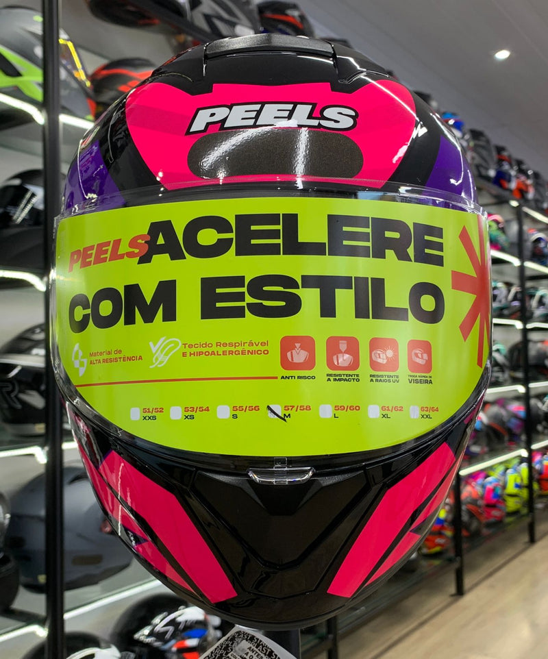 CAPACETE PEELS SPIKE II 1ST PRETO PINK