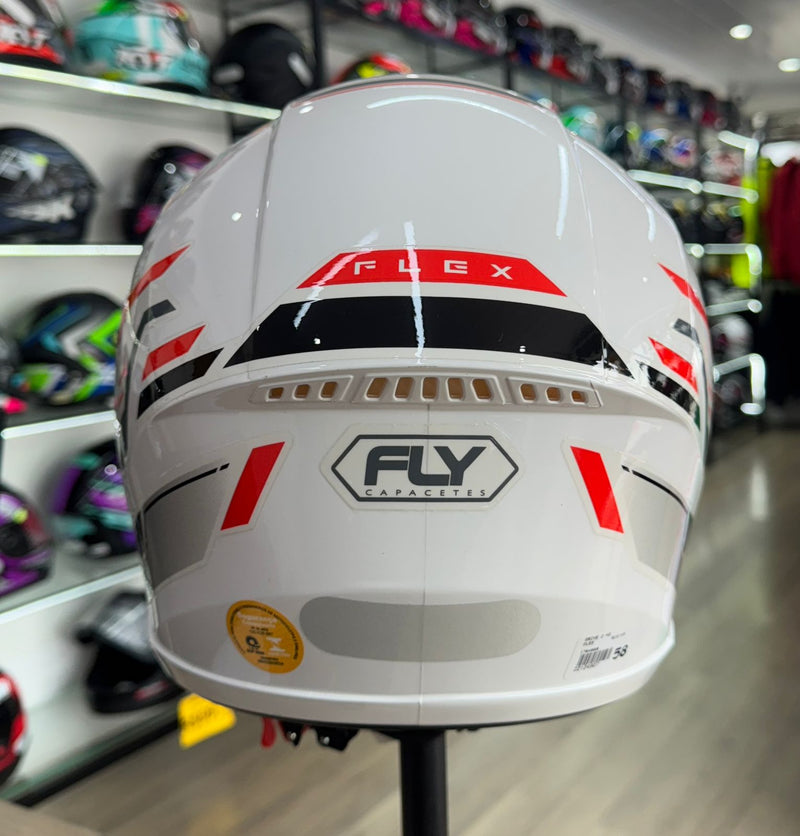 Capacete FLY DRIVE HG FLEX BRANCO VERMELHO