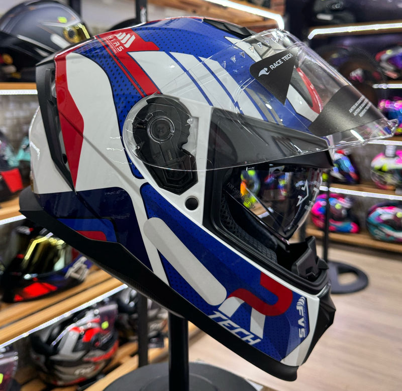 Capacete Race Tech VOLT Track White Blue