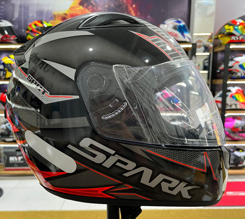 Capacete EBF Spark Spot Vermelho com Cinza