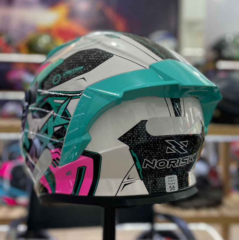 CAPACETE NORISK FLOW WHT/GREEN