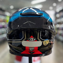 Capacete KYT R2R PARSEC BLK/BLUE/RED
