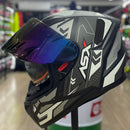 Capacete ASX CITY SV DIAGON PRETO PRATA FOSCO