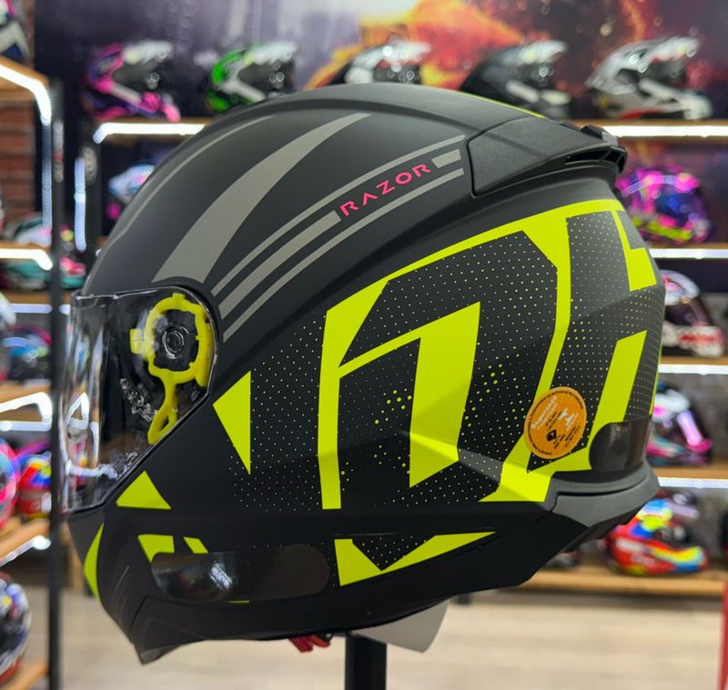 Capacete RAZOR FULL MATTE BLACK YELLOW