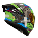 Capacete TEXX SPIHE GEAR VERDE AZUL  + VISEIRA COLORIDA E AEROFOLIO DE BRINDE