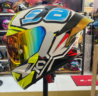 CAPACETE KYT TT COURSE 98 BOMB + VISEIRA COLORIDA E AEROFOLIO