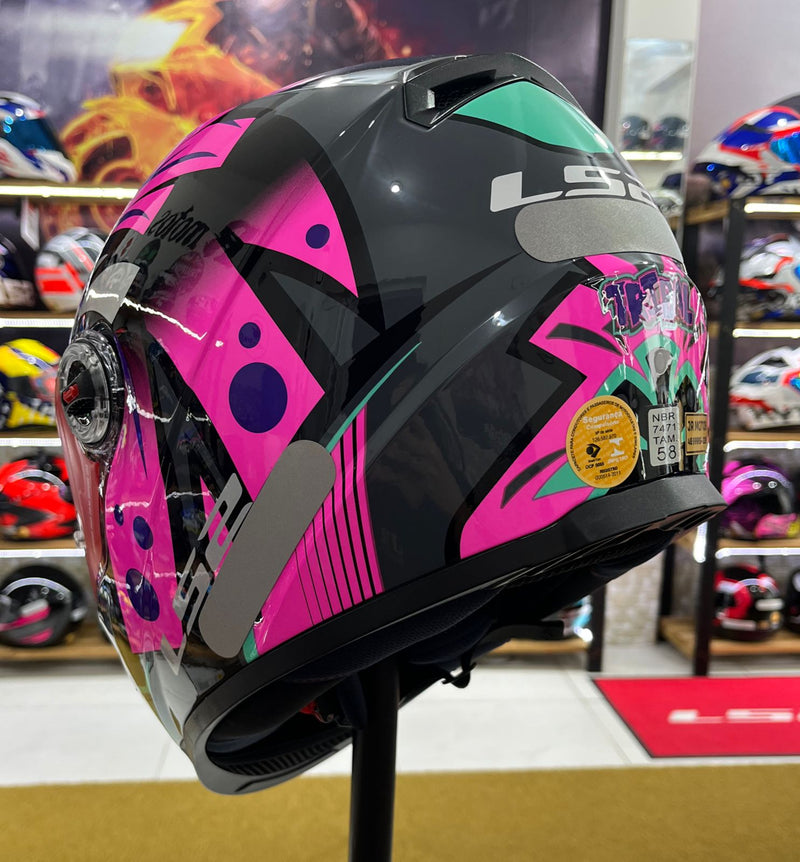 Capacete LS2 FF358 Classic Tribal Rosa