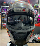 CAPACETE FW3 GTX FOX GRAFITE COM VERMELHO