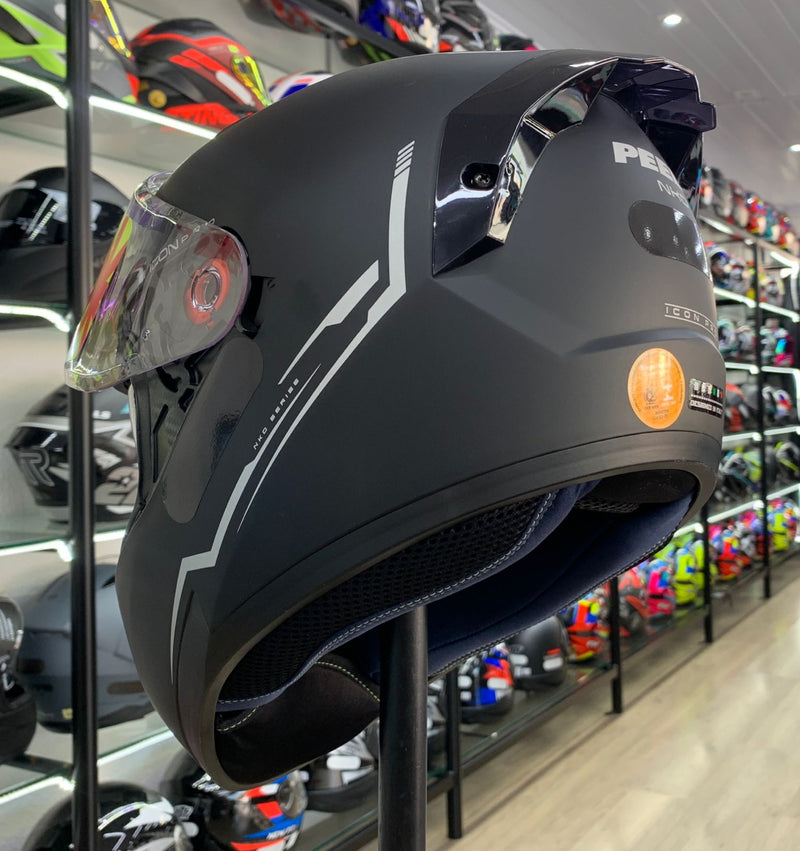 CAPACETE PEELS ICON PRO NDK PRETO FOSCO PRATA