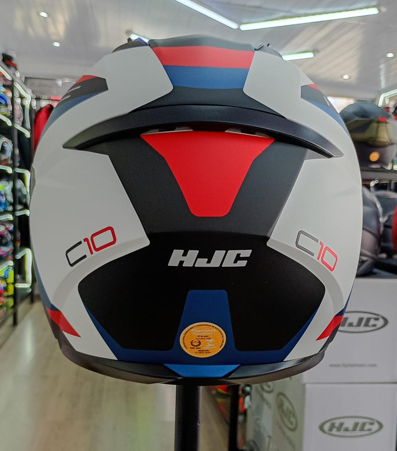 Capacete HJC C10 Tins - Branco/Vermelho/Preto/Azul