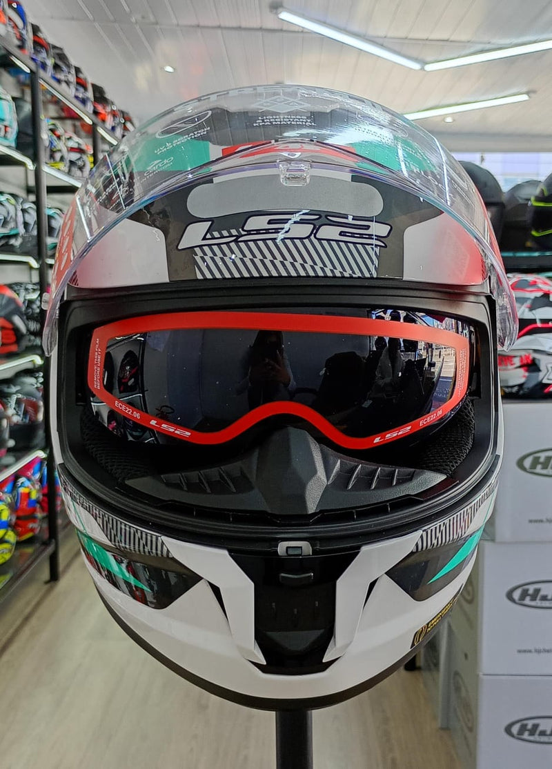 CAPACETE LS2 FF808 STREAM II ROAD WHT GREEN