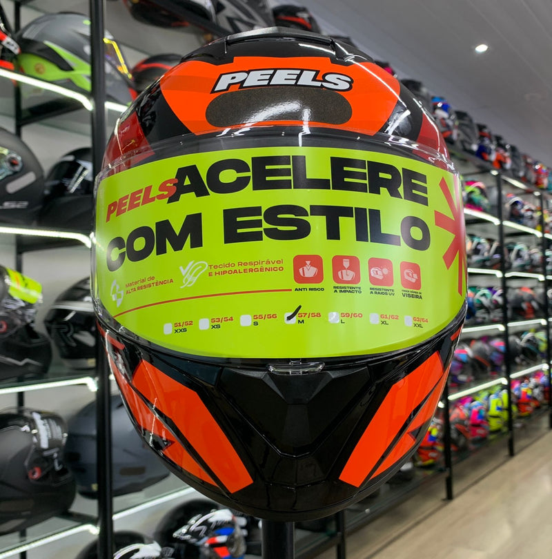CAPACETE PEELS SPIKE II 1ST PRETO VERMELHO