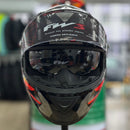 CAPACETE FW3 GTX FOX GRAFITE COM VERMELHO