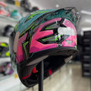 Capacete TEXX RAPTOR ARCADE AZUL VERDE ROSA FULL