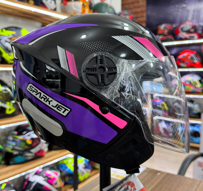 Capacete EBF New Spark Jet Speed Lilas