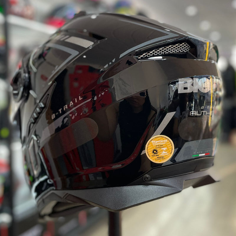 CAPACETE BIEFFE, B-TRAIL AUTHENTIC PRETO/GRAFITE