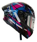 Capacete Gp Tech Sense Motion Preto Azul Rosa