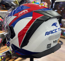 Capacete Race Tech VOLT Track White Blue