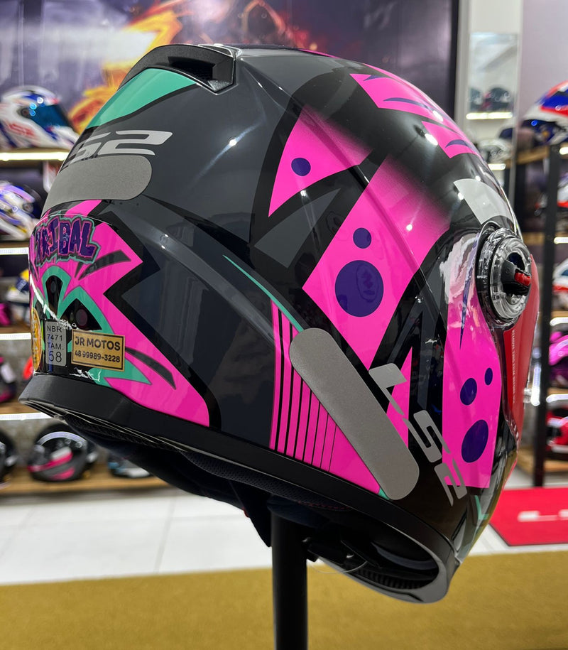 Capacete LS2 FF358 Classic Tribal Rosa