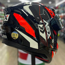 Capacete ASX CITY SV DIAGON VERMELHO E GRAFITE