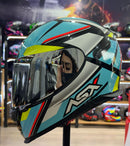 CAPACETE ASX EXPLORER BRILHO PRETO AZUL BRANCO