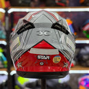CAPACETE TEXX STRIKE SUPERSTAR CINZA VERM BRANC
