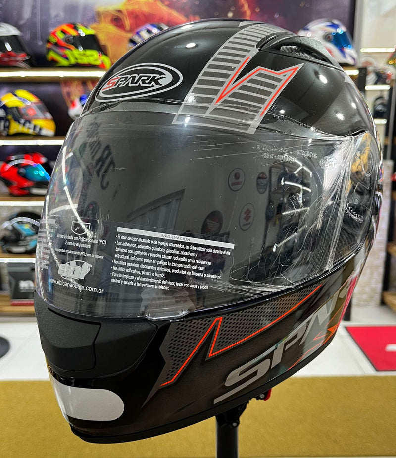 Capacete EBF Spark Spot Vermelho com Cinza