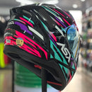Capacete Sportivo ASX CITY ARROW PRETO TIFANY ROXO