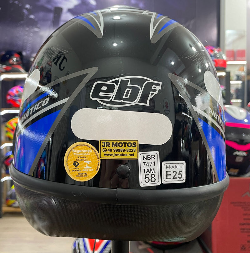 Capacete EBF Automático Style, Preto e Azul