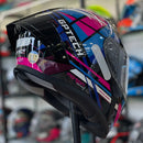 Capacete Gp Tech Sense Motion Preto Azul Rosa
