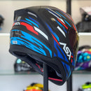 Capacete Asx City Arrow Azul Verm Peto Fosco