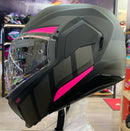 Capacete HJC I100 180 BEIS PRETO CHUMBO E ROSA
