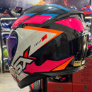 Capacete Sportivo ASX Eagle Fast Preto, Rosa e Branco