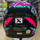 Capacete ASX CITY SV DIAGON PRETO AMRELO LILAS