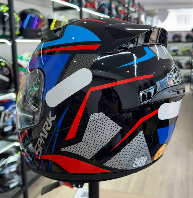 Capacete EBF Spark Spider Vermeho, azul e cinza