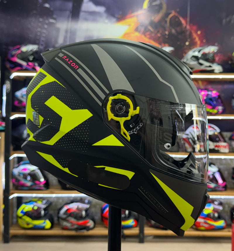 Capacete RAZOR FULL MATTE BLACK YELLOW