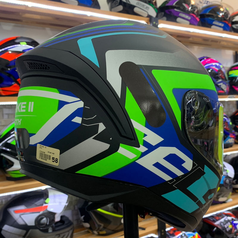 CAPACETE PEELS SPIKE II GTX PRETO FOSCO AZUL